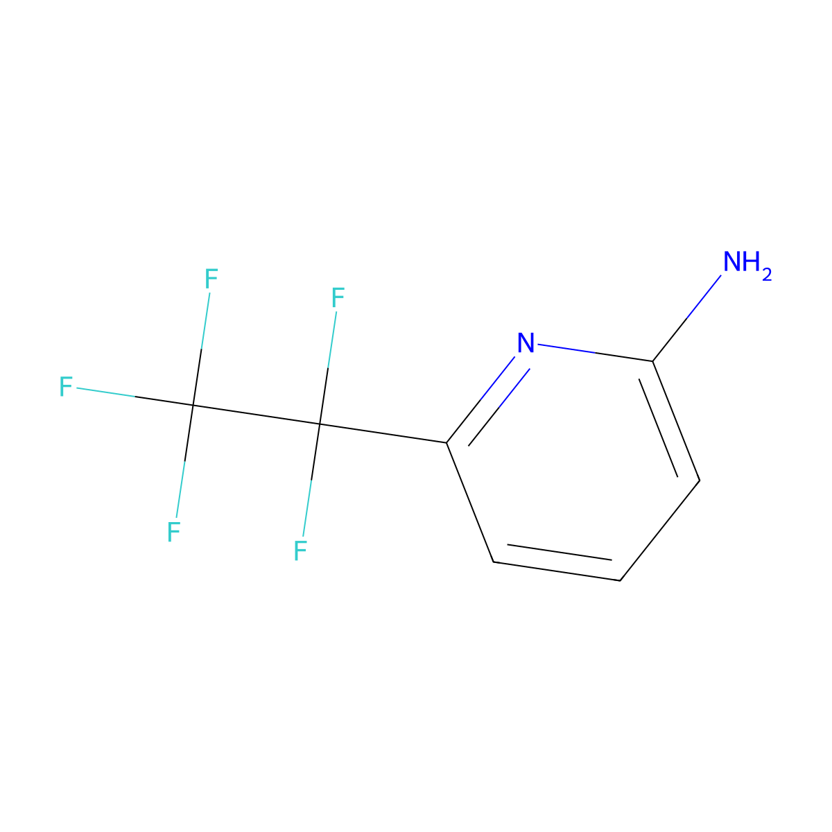 6-(1,1,2,2,2-Pentafluoroethyl)pyridin-2-amine molecular structure, CAS 2567496-21-1