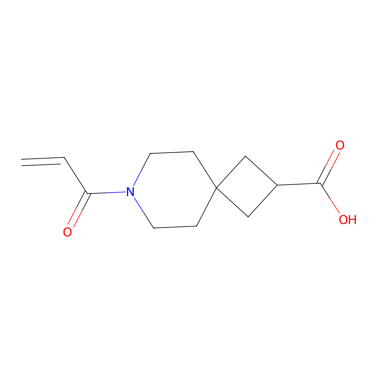 7-(Prop-2-enoyl)-7-azaspiro(3.5)nonane-2-carboxylic acid molecular structure, CAS 2567496-25-5