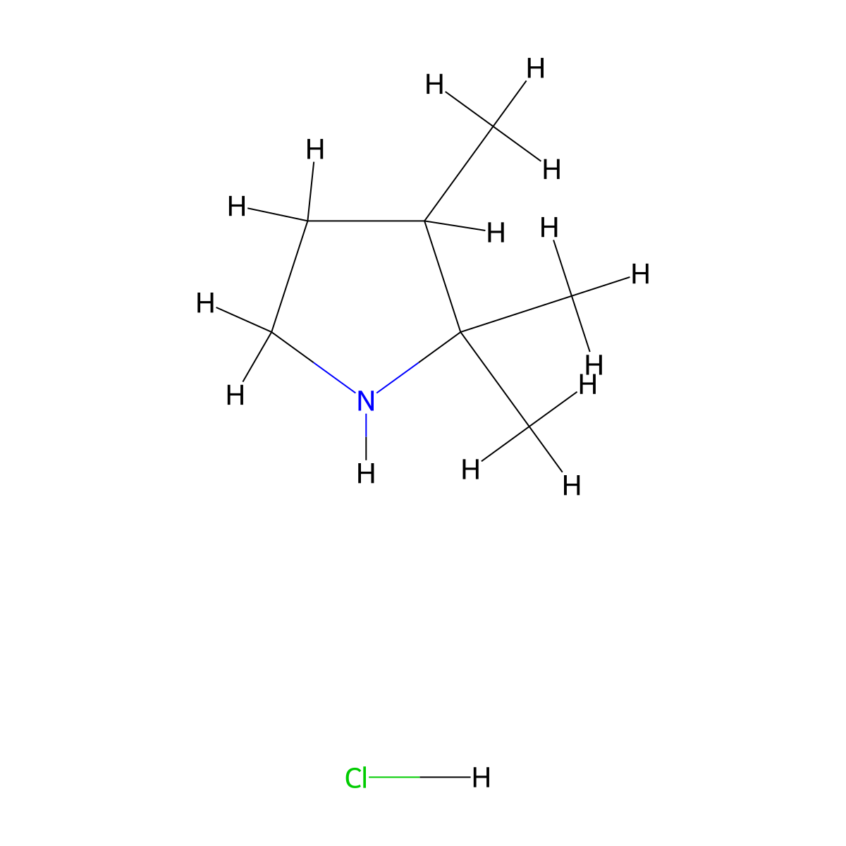 2,2,3-Trimethylpyrrolidine hydrochloride molecular structure, CAS 2567496-26-6