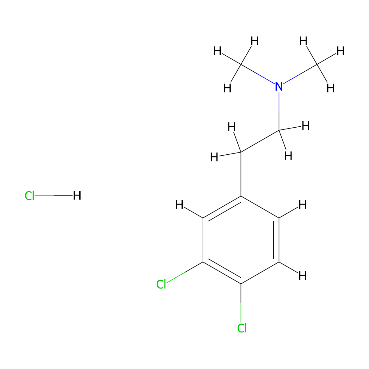 [2-(3,4-Dichlorophenyl)ethyl]dimethylamine hydrochloride molecular structure, CAS 2567496-30-2