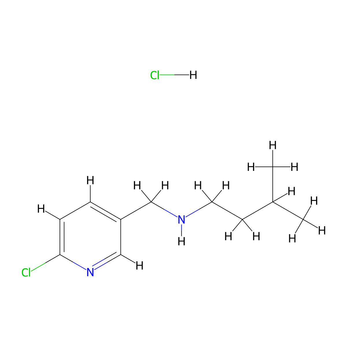 [(6-Chloropyridin-3-yl)methyl](3-methylbutyl)amine hydrochloride molecular structure, CAS 2567496-33-5