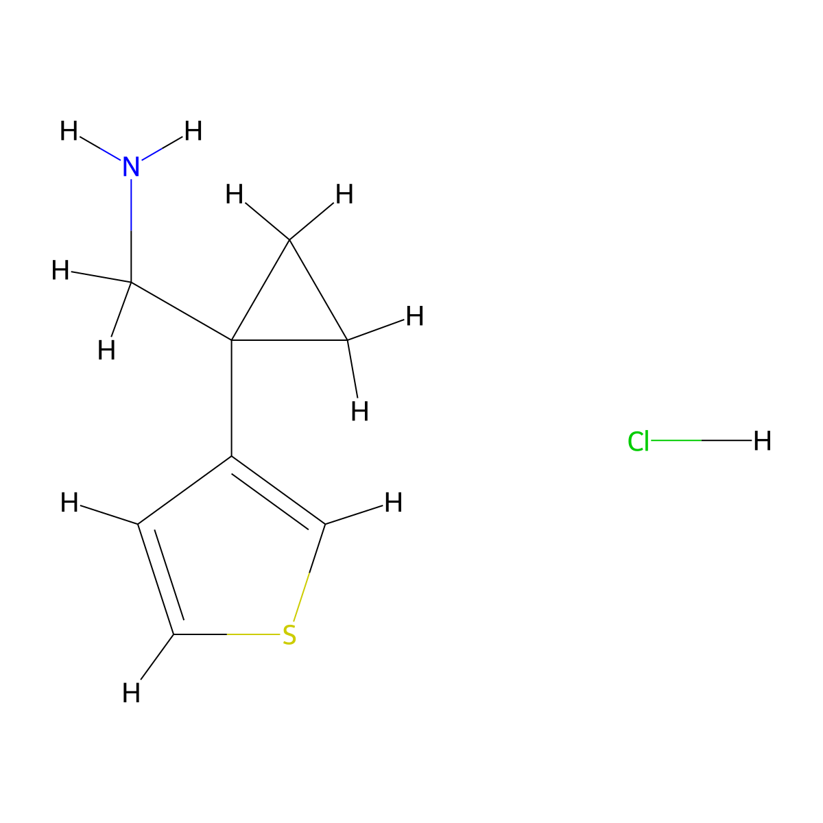 (1-Thiophen-3-ylcyclopropyl)methanamine;hydrochloride molecular structure, CAS 2567496-35-7