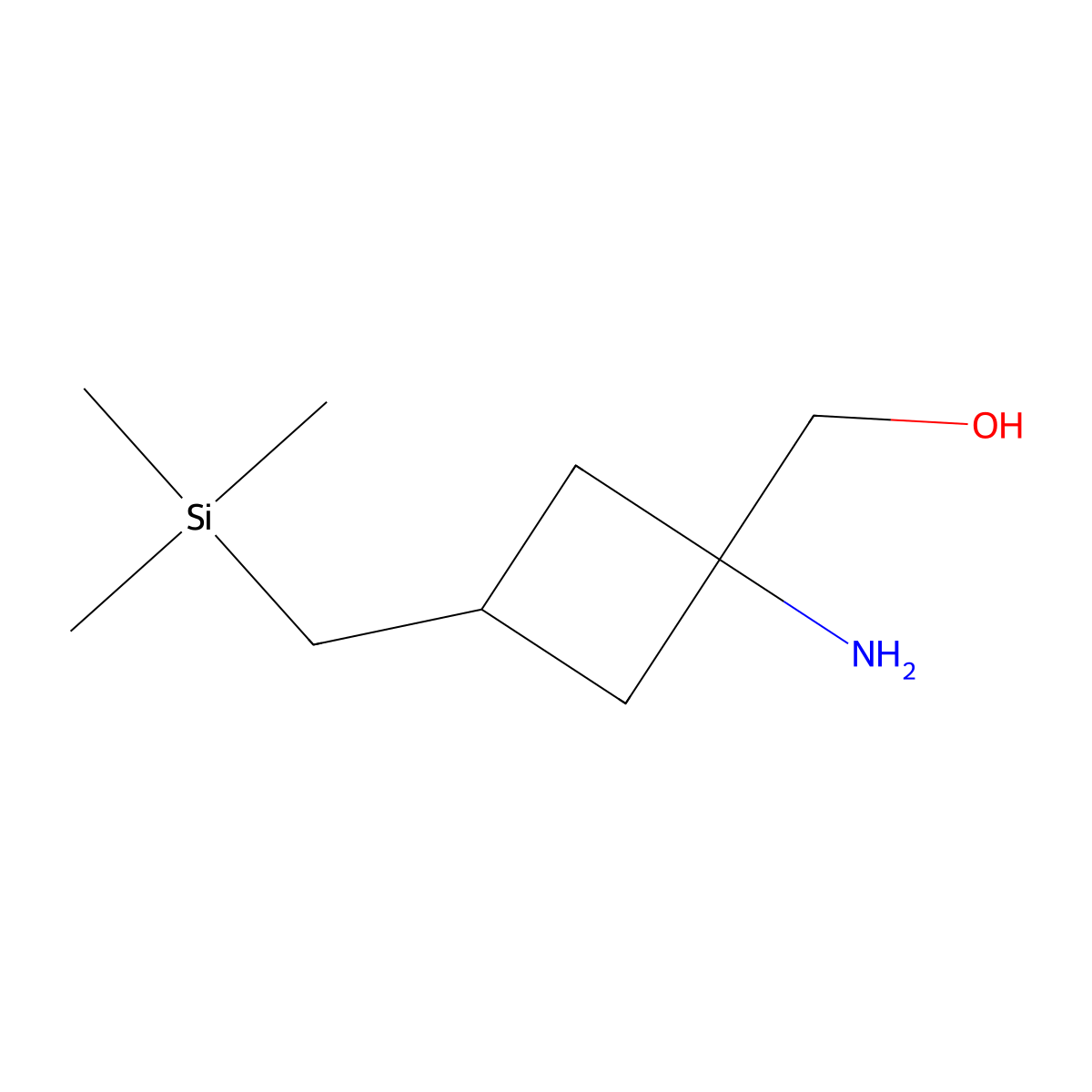 {1-Amino-3-[(trimethylsilyl)methyl]cyclobutyl}methanol molecular structure, CAS 2567496-42-6