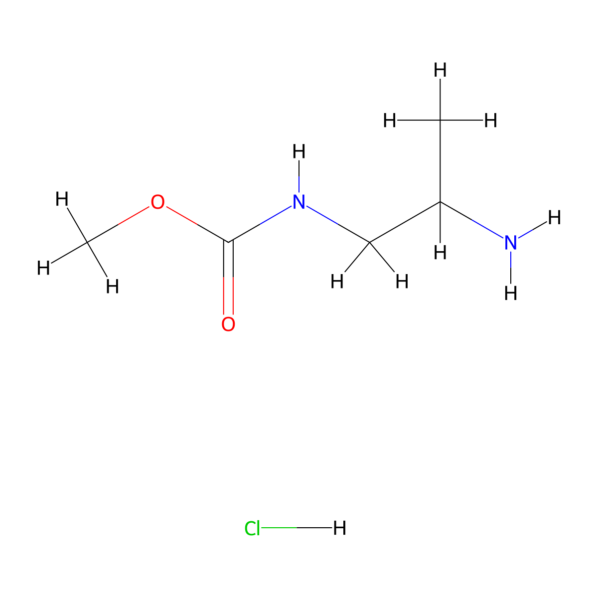 methyl N-(2-aminopropyl)carbamate hydrochloride molecular structure, CAS 2567496-44-8