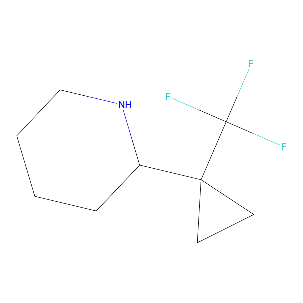2-[1-(Trifluoromethyl)cyclopropyl]piperidine molecular structure, CAS 2567496-49-3