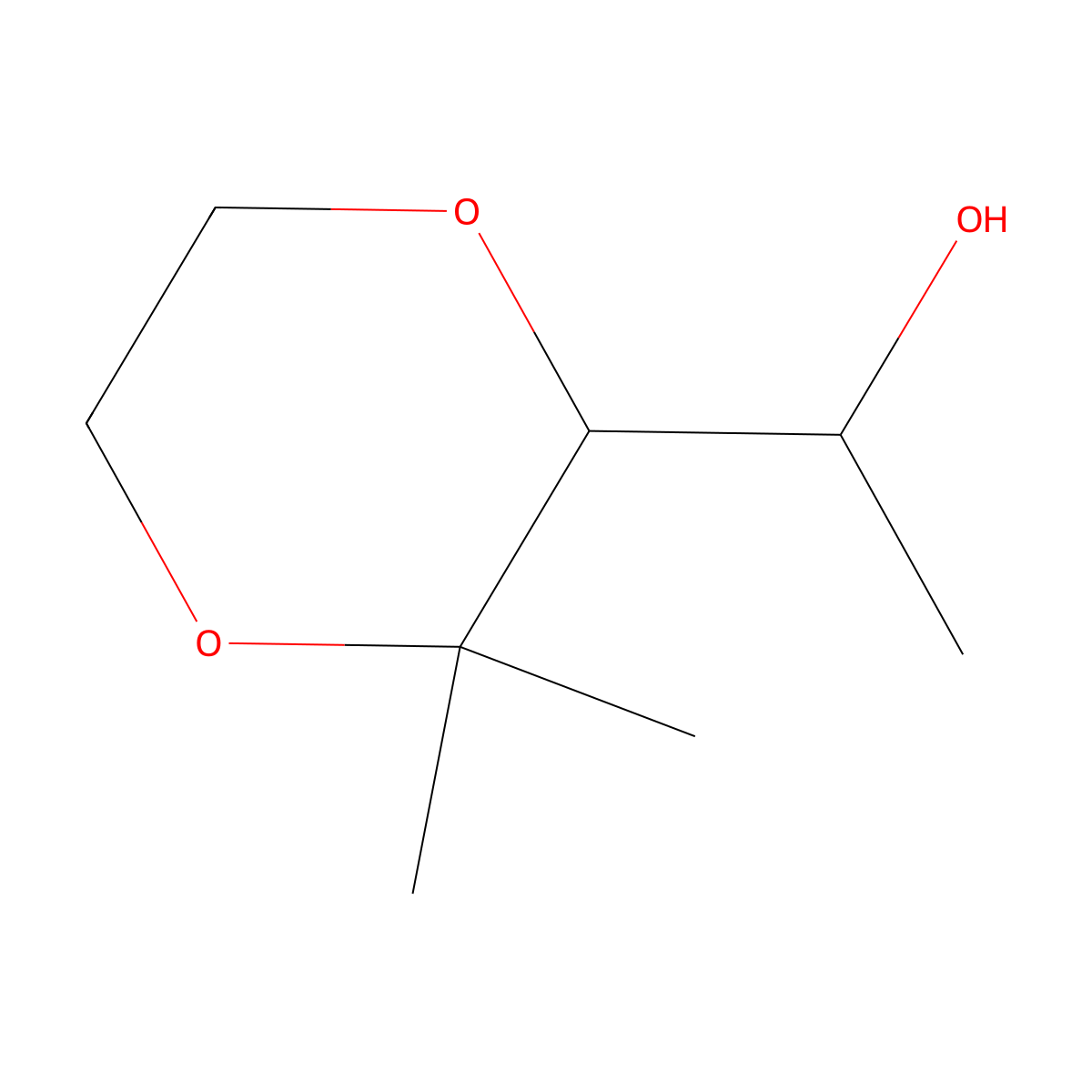 1-(3,3-Dimethyl-1,4-dioxan-2-yl)ethan-1-ol molecular structure, CAS 2567496-61-9