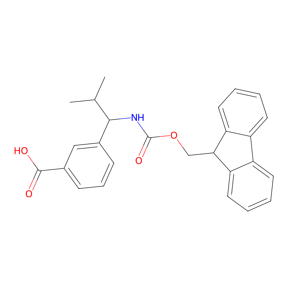 3-[1-({[(9H-fluoren-9-yl)methoxy]carbonyl}amino)-2-methylpropyl]benzoicacid molecular structure, CAS 2567496-72-2