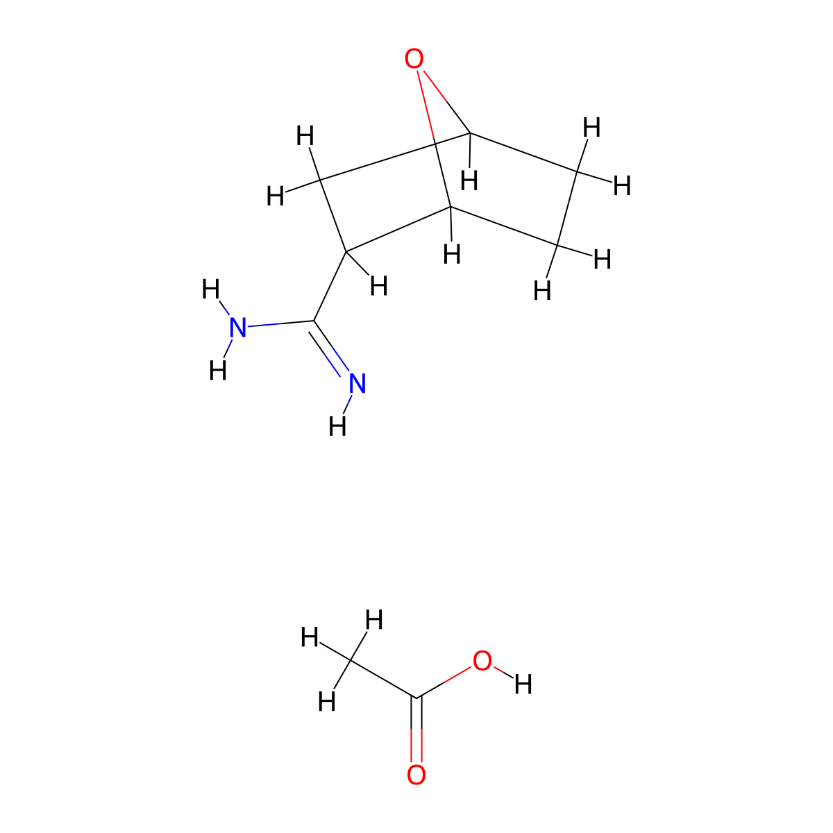 7-Oxabicyclo[2.2.1]heptane-2-carboximidamide; acetic acid molecular structure, CAS 2567496-74-4