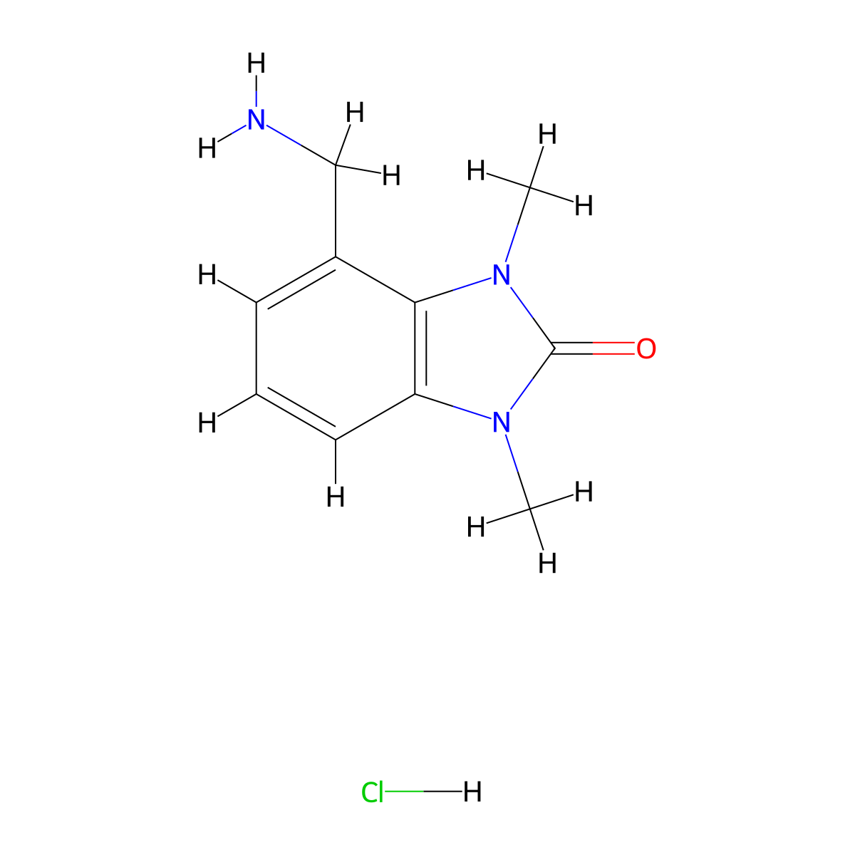4-(aminomethyl)-1,3-dimethyl-2,3-dihydro-1H-1,3-benzodiazol-2-one hydrochloride molecular structure, CAS 2567496-76-6