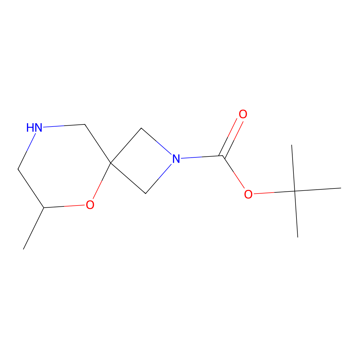 Tert-butyl 6-methyl-5-oxa-2,8-diazaspiro[3.5]nonane-2-carboxylate molecular structure, CAS 2567496-89-1