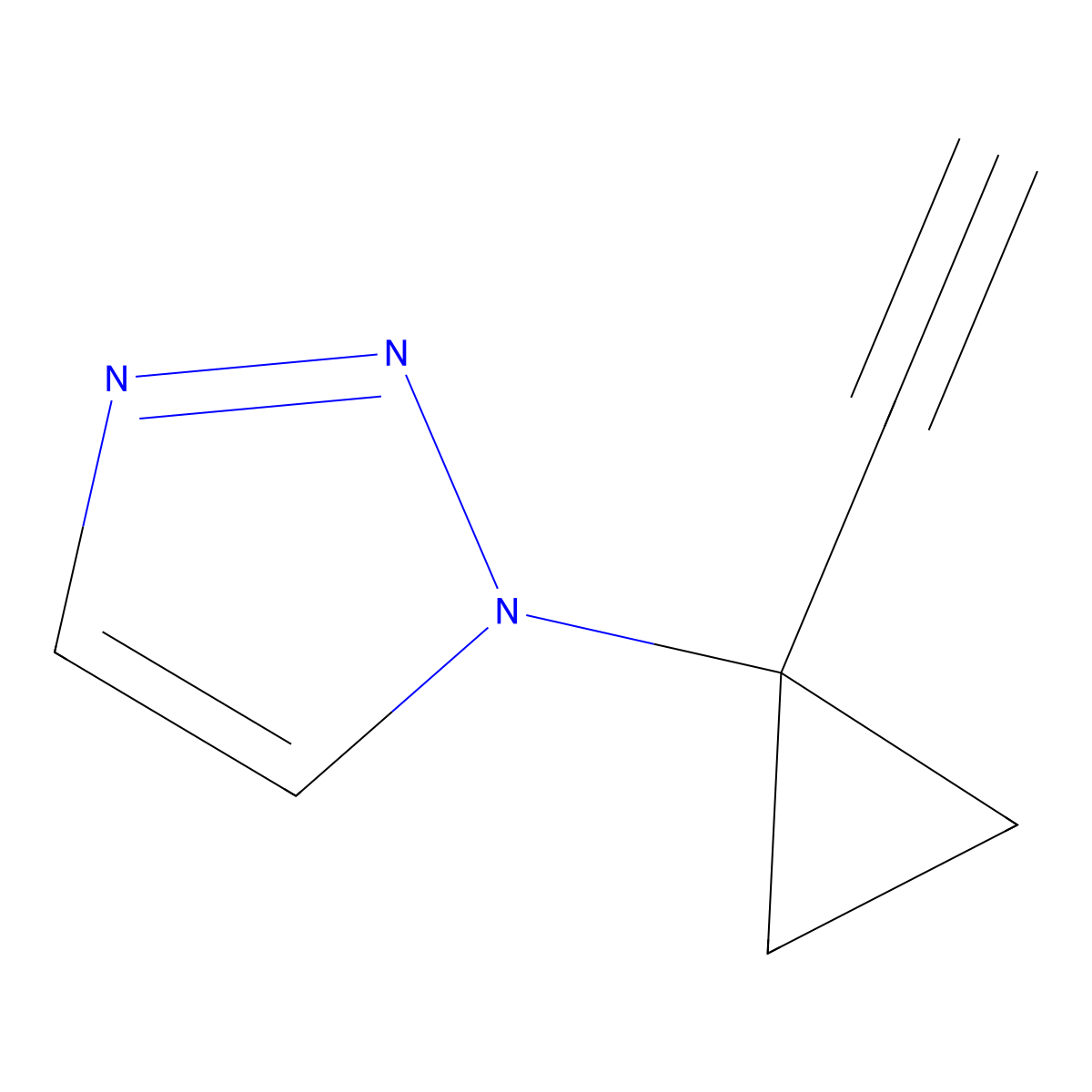 1-(1-ethynylcyclopropyl)-1H-1,2,3-triazole molecular structure, CAS 2567496-94-8