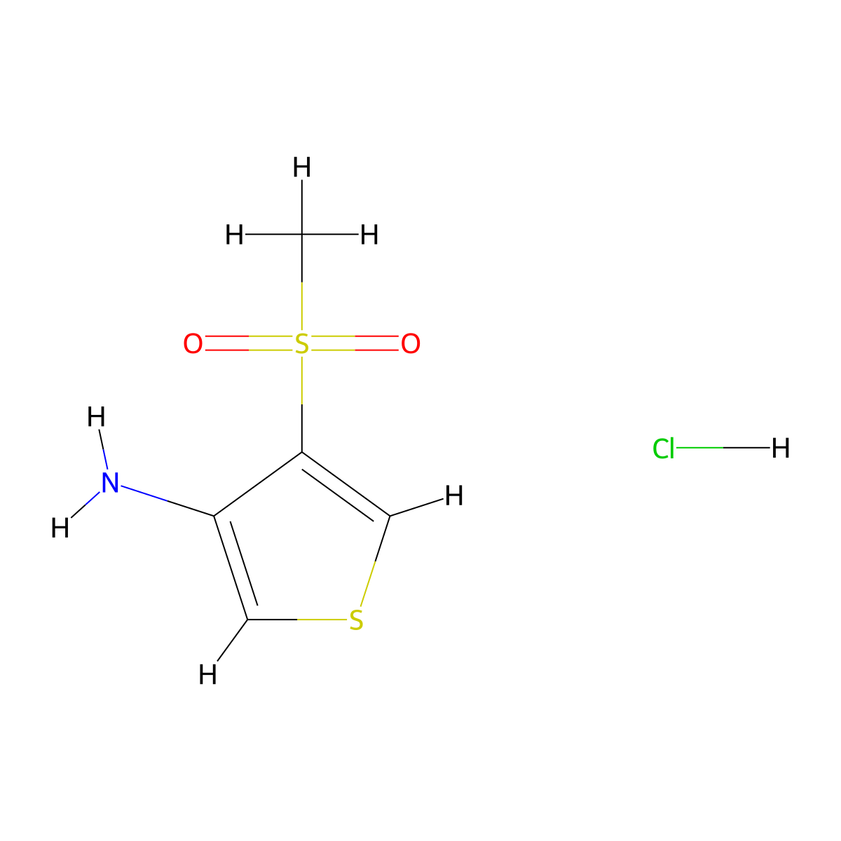 4-Methanesulfonylthiophen-3-aminehydrochloride molecular structure, CAS 2567497-00-9