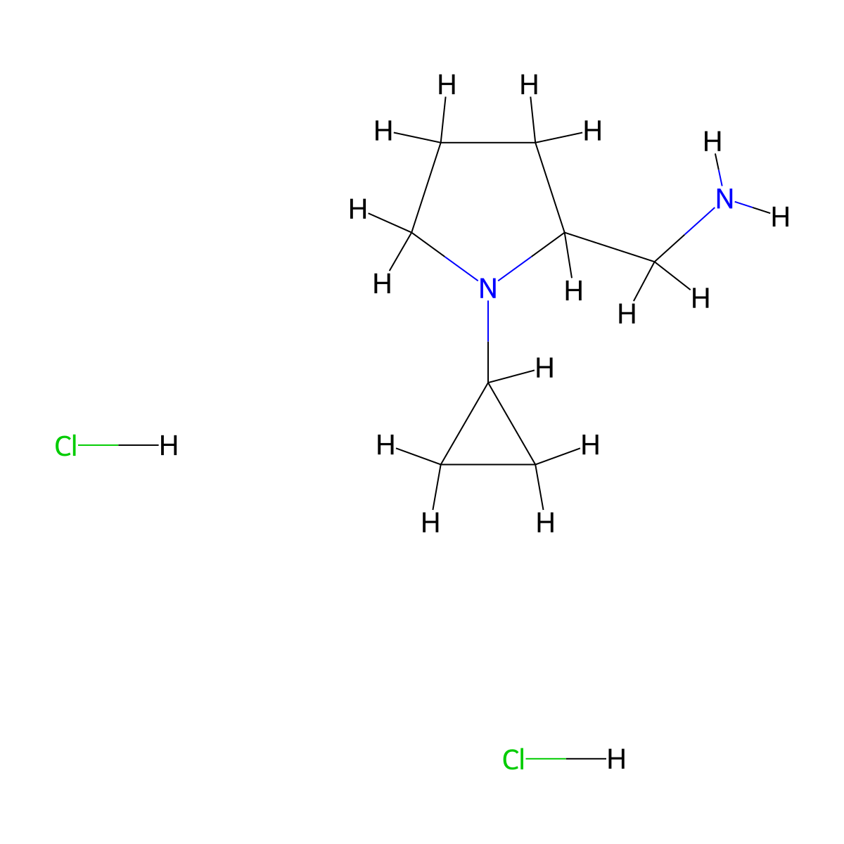 (1-Cyclopropylpyrrolidin-2-yl)methanaminedihydrochloride molecular structure, CAS 2567497-01-0