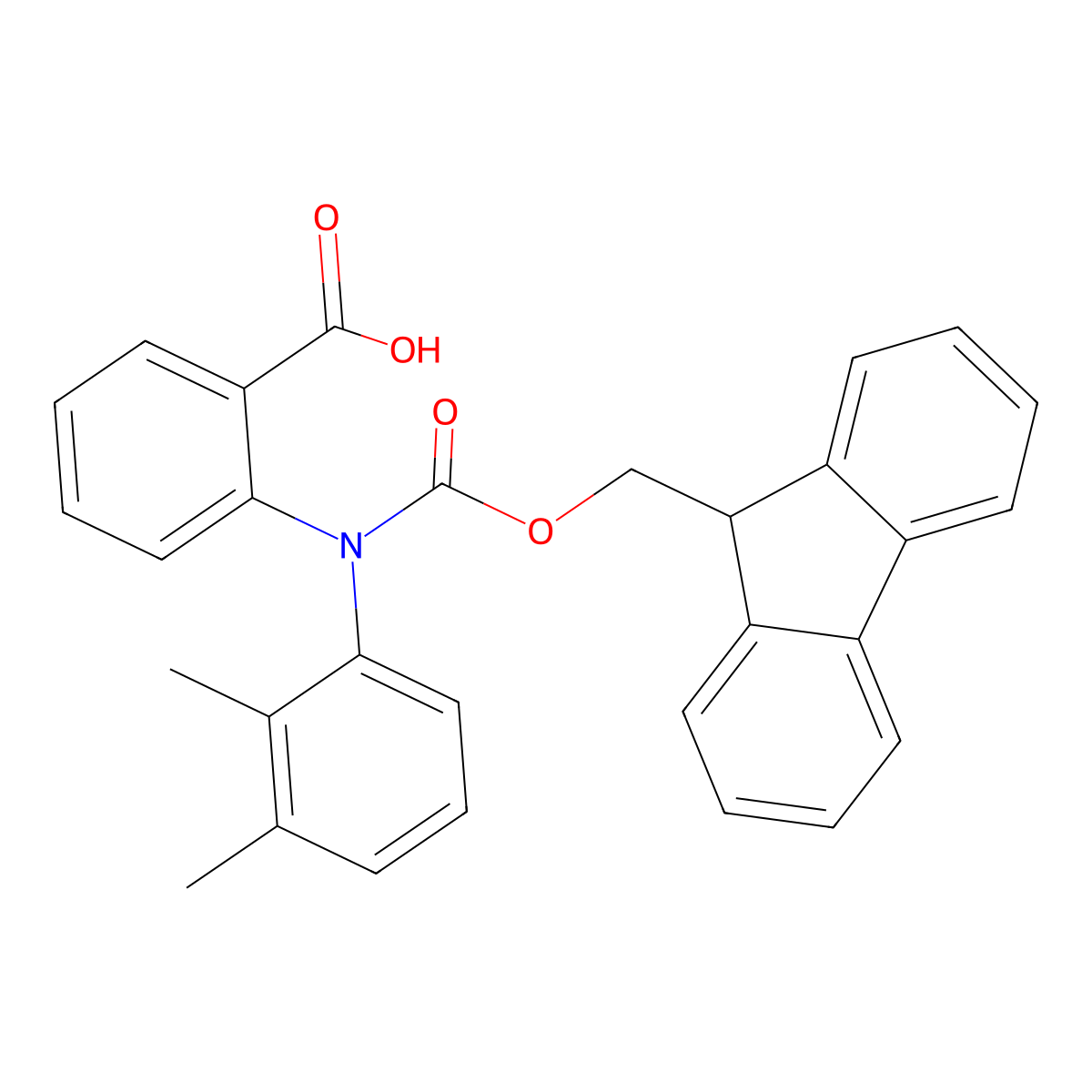2-[(2,3-dimethylphenyl)({[(9H-fluoren-9-yl)methoxy]carbonyl})amino]benzoic acid molecular structure, CAS 2567497-03-2
