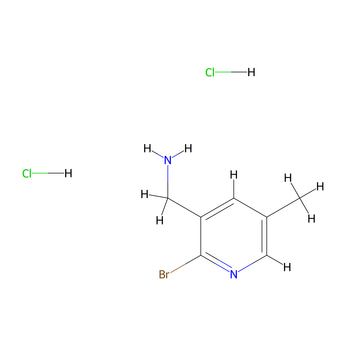 (2-Bromo-5-methylpyridin-3-yl)methanamine;dihydrochloride molecular structure, CAS 2567497-13-4