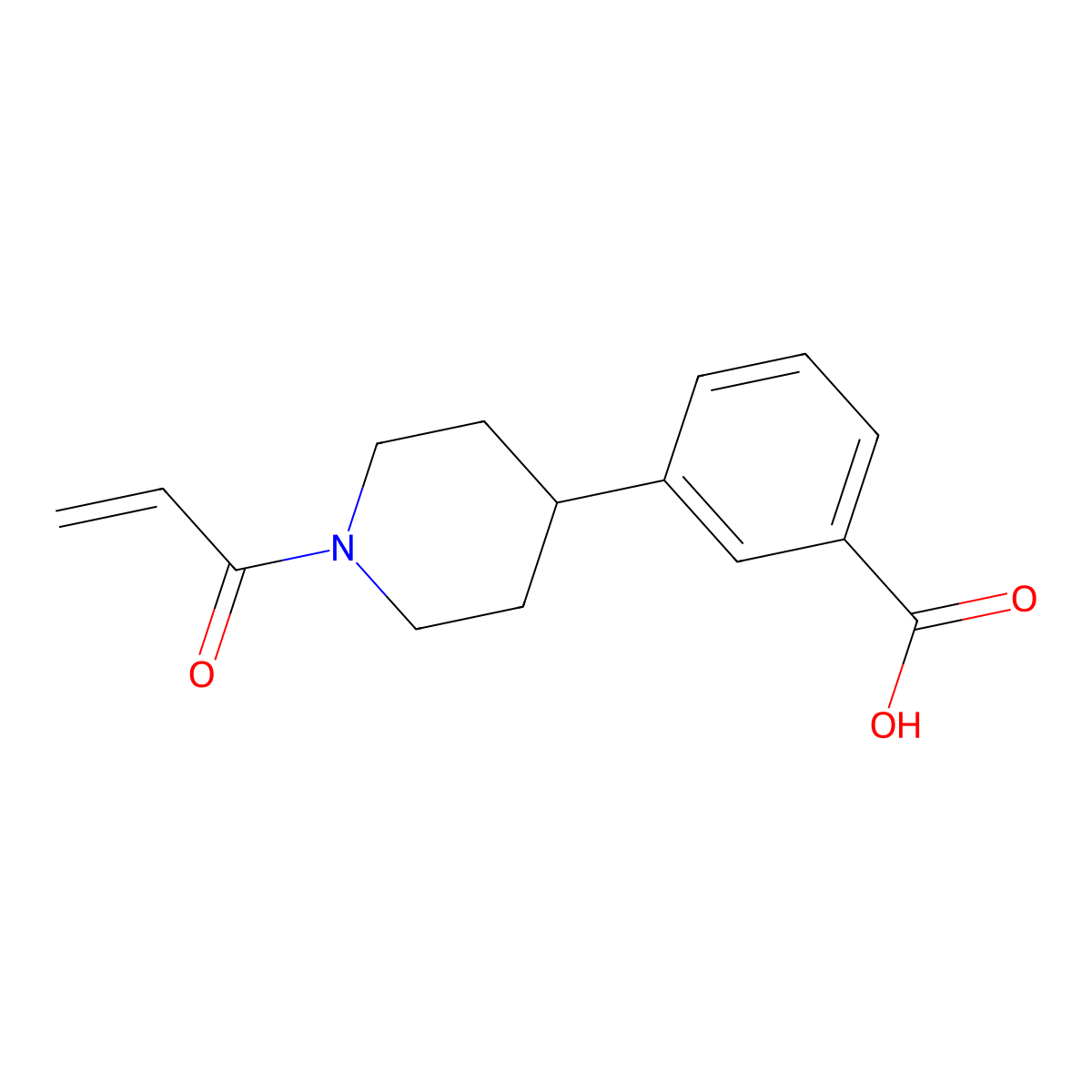 3-[1-(Prop-2-enoyl)piperidin-4-yl]benzoic acid molecular structure, CAS 2567497-15-6