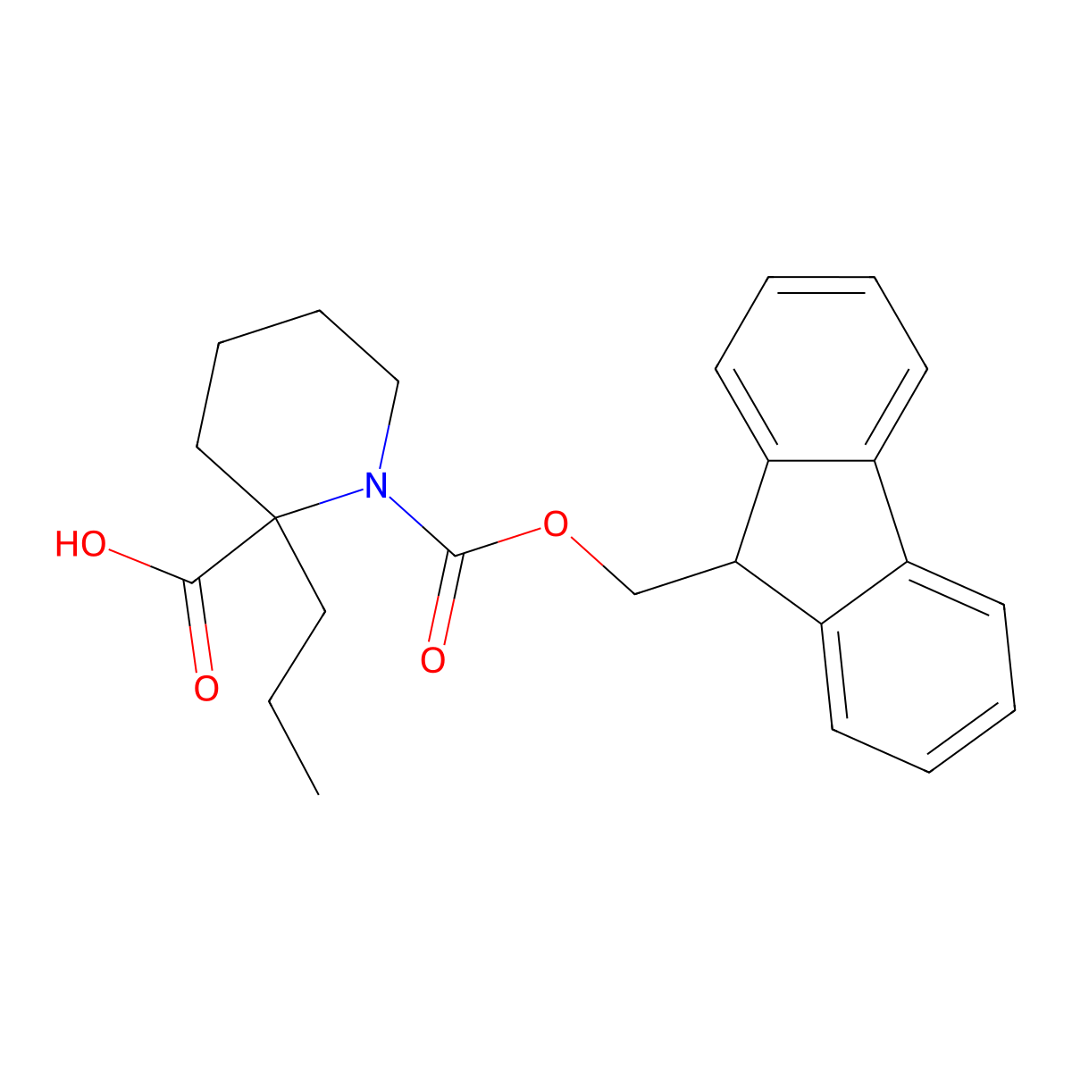 1-{[(9H-fluoren-9-yl)methoxy]carbonyl}-2-propylpiperidine-2-carboxylic acid molecular structure, CAS 2567497-26-9