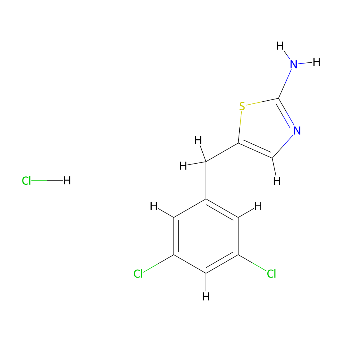 5-[(3,5-Dichlorophenyl)methyl]-1,3-thiazol-2-amine hydrochloride molecular structure, CAS 2567497-31-6