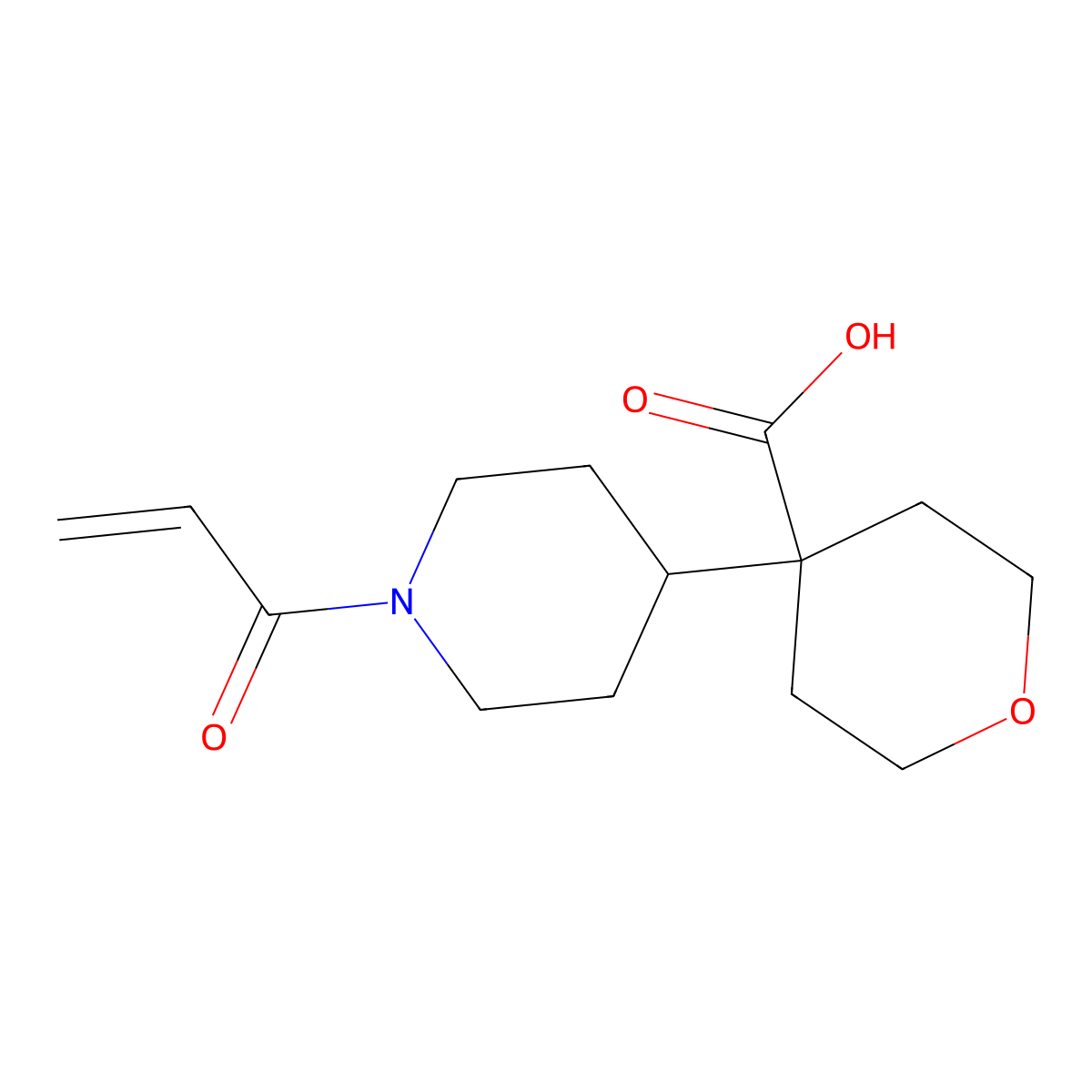 4-(1-(Prop-2-enoyl)piperidin-4-yl)oxane-4-carboxylic acid molecular structure, CAS 2567497-38-3