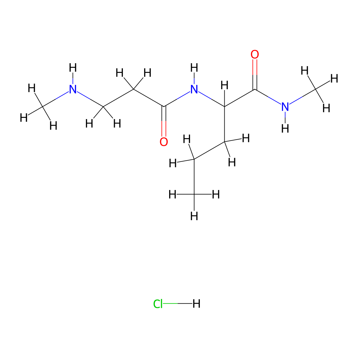 N-methyl-2-[3-(methylamino)propanamido]pentanamide hydrochloride molecular structure, CAS 2567497-44-1