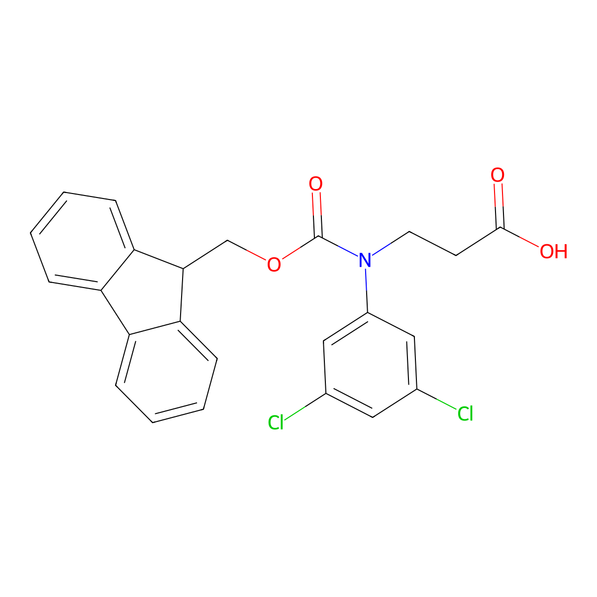 3-[(3,5-dichlorophenyl)({[(9H-fluoren-9-yl)methoxy]carbonyl})amino]propanoic acid molecular structure, CAS 2567497-46-3