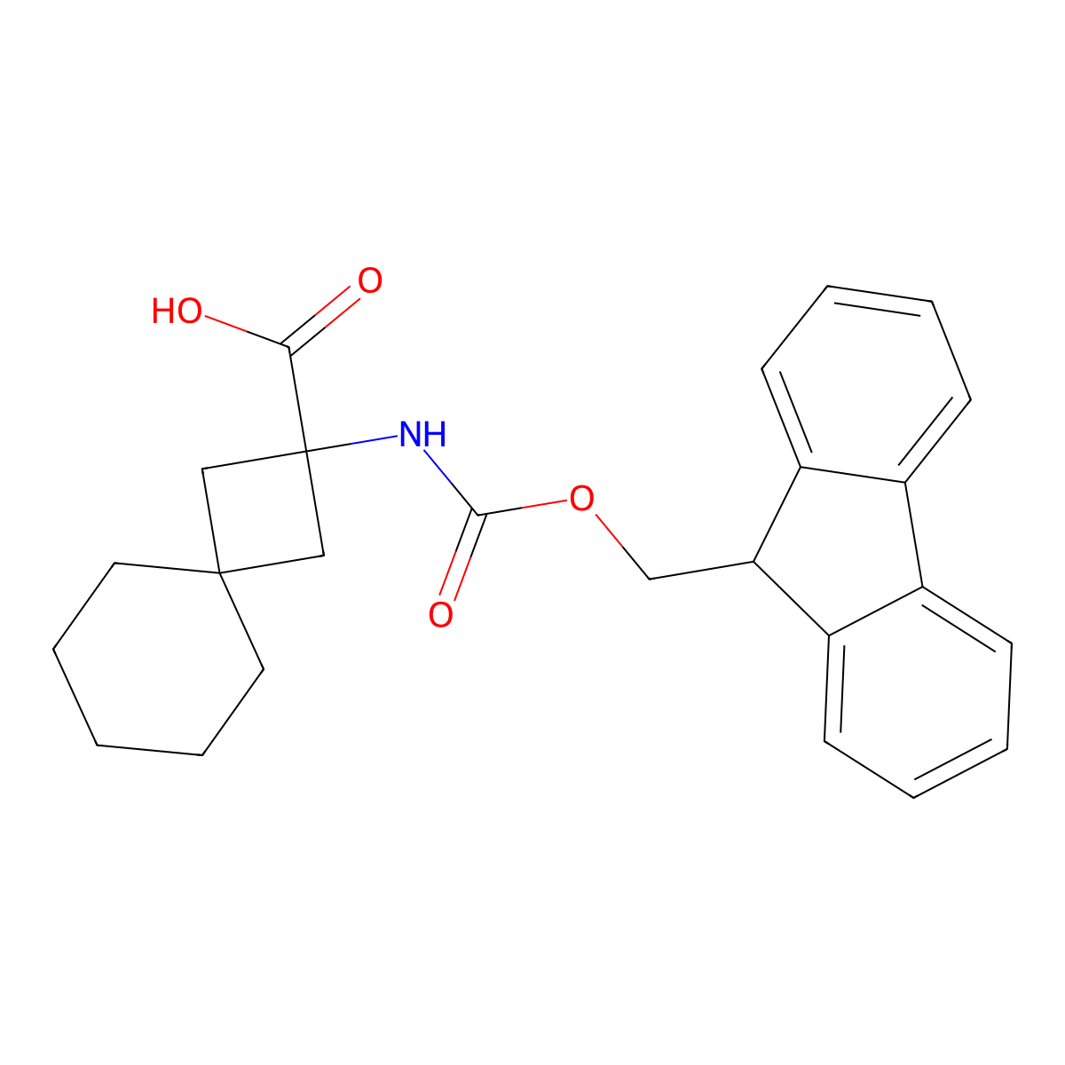 2-({[(9H-fluoren-9-yl)methoxy]carbonyl}amino)spiro[3.5]nonane-2-carboxylic acid molecular structure, CAS 2567497-52-1