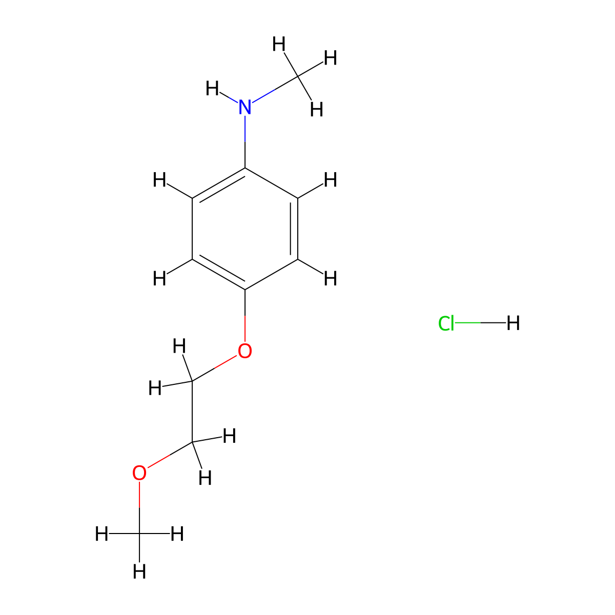 4-(2-methoxyethoxy)-N-methylaniline hydrochloride molecular structure, CAS 2567497-61-2