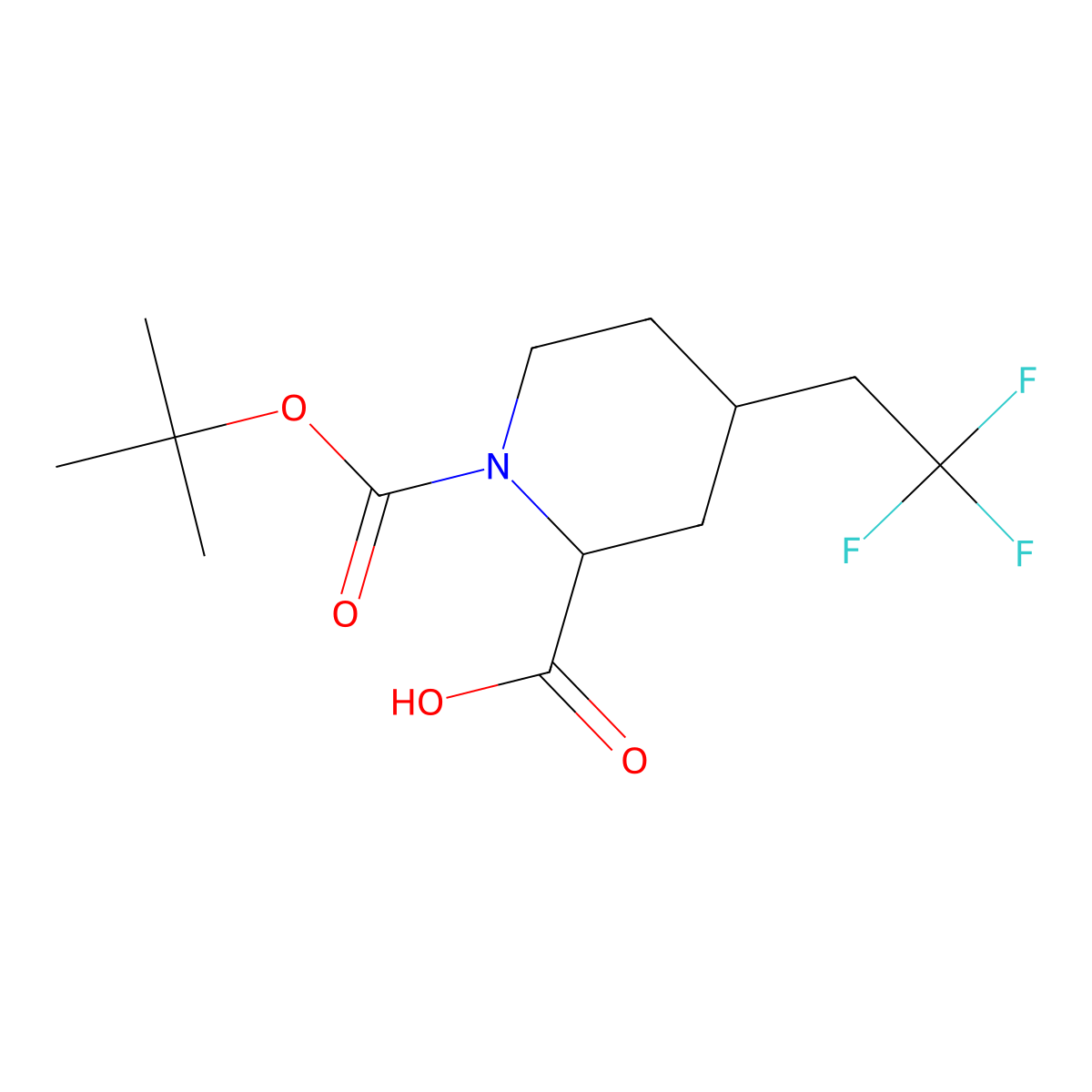 1-[(Tert-butoxy)carbonyl]-4-(2,2,2-trifluoroethyl)piperidine-2-carboxylicacid molecular structure, CAS 2567497-63-4