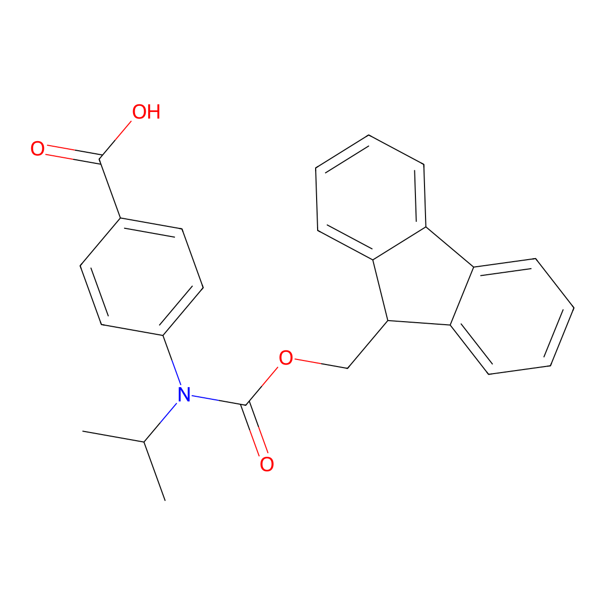 4-({[(9H-fluoren-9-yl)methoxy]carbonyl}(propan-2-yl)amino)benzoic acid molecular structure, CAS 2567497-64-5