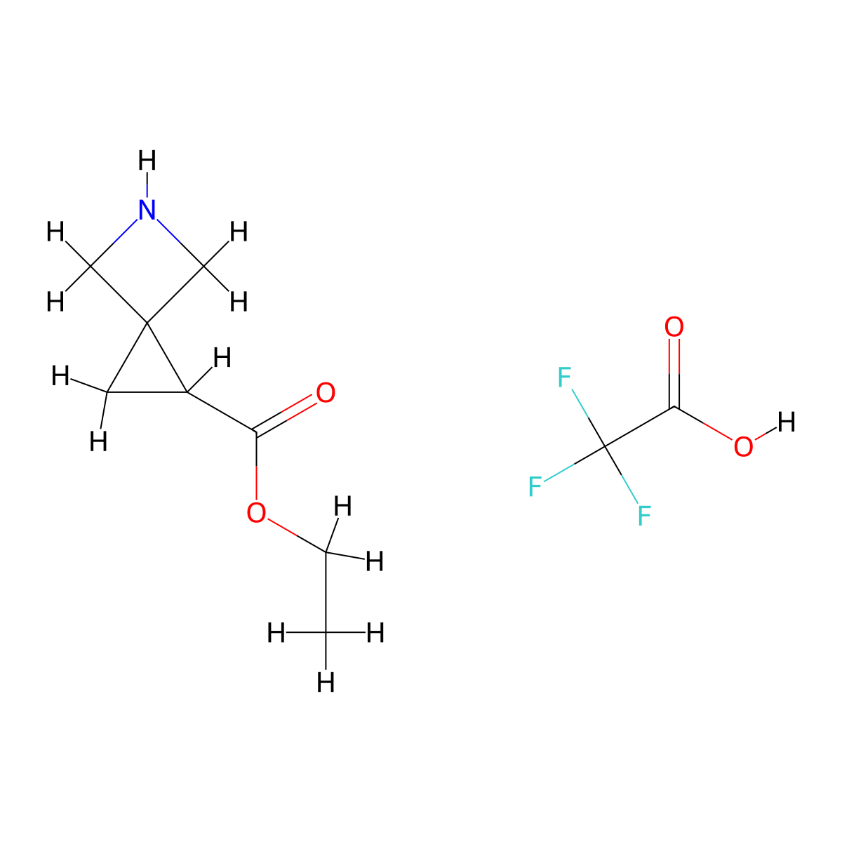 Ethyl 5-azaspiro[2.3]hexane-1-carboxylate; trifluoroacetic acid molecular structure, CAS 2567497-71-4