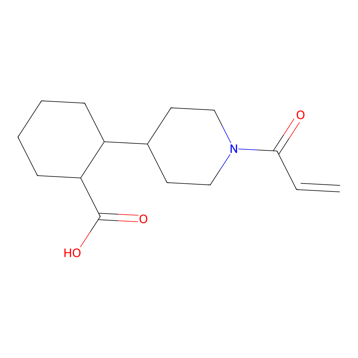 2-(1-Prop-2-enoylpiperidin-4-yl)cyclohexane-1-carboxylic acid molecular structure, CAS 2567497-80-5
