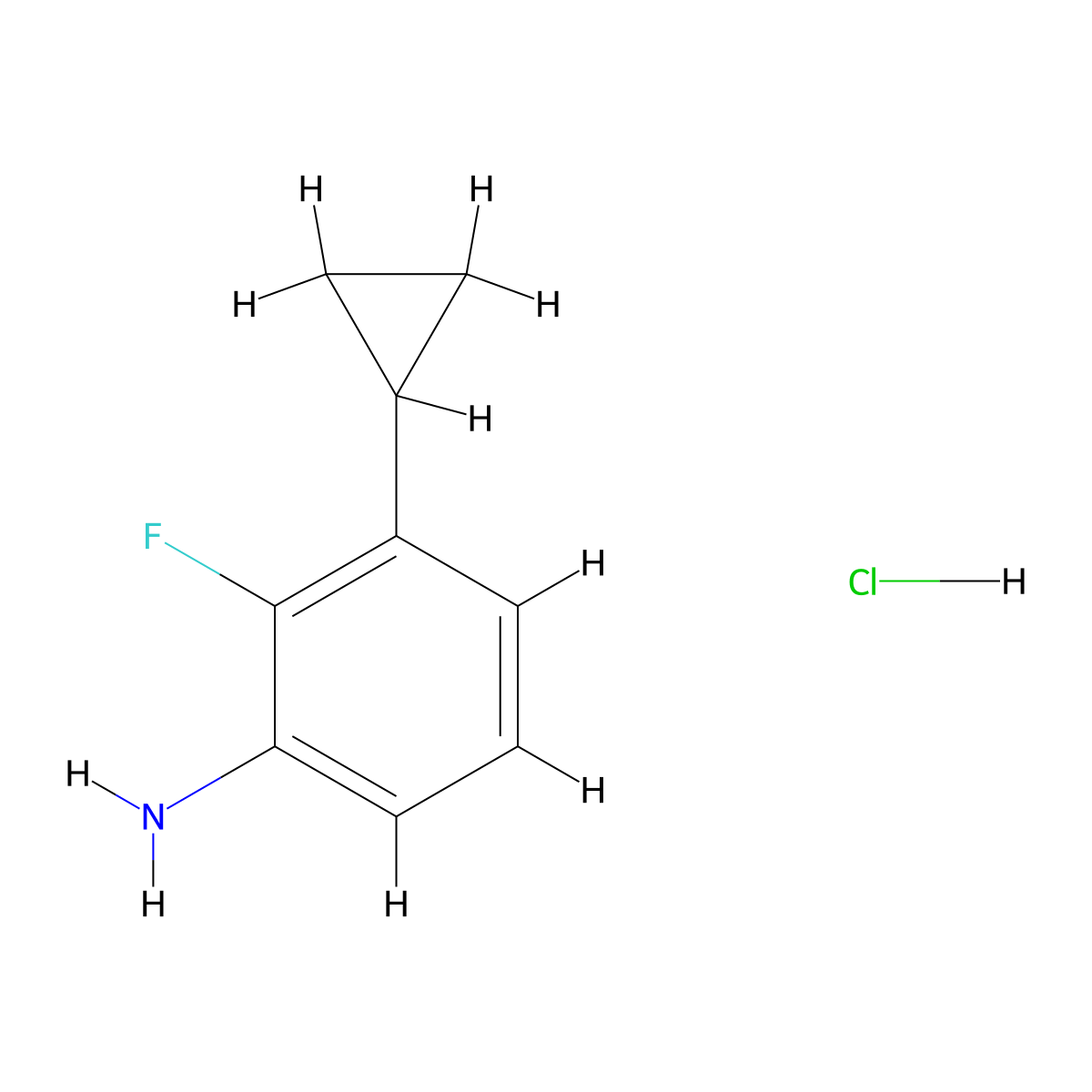 3-Cyclopropyl-2-fluoroaniline hydrochloride molecular structure, CAS 2567497-89-4