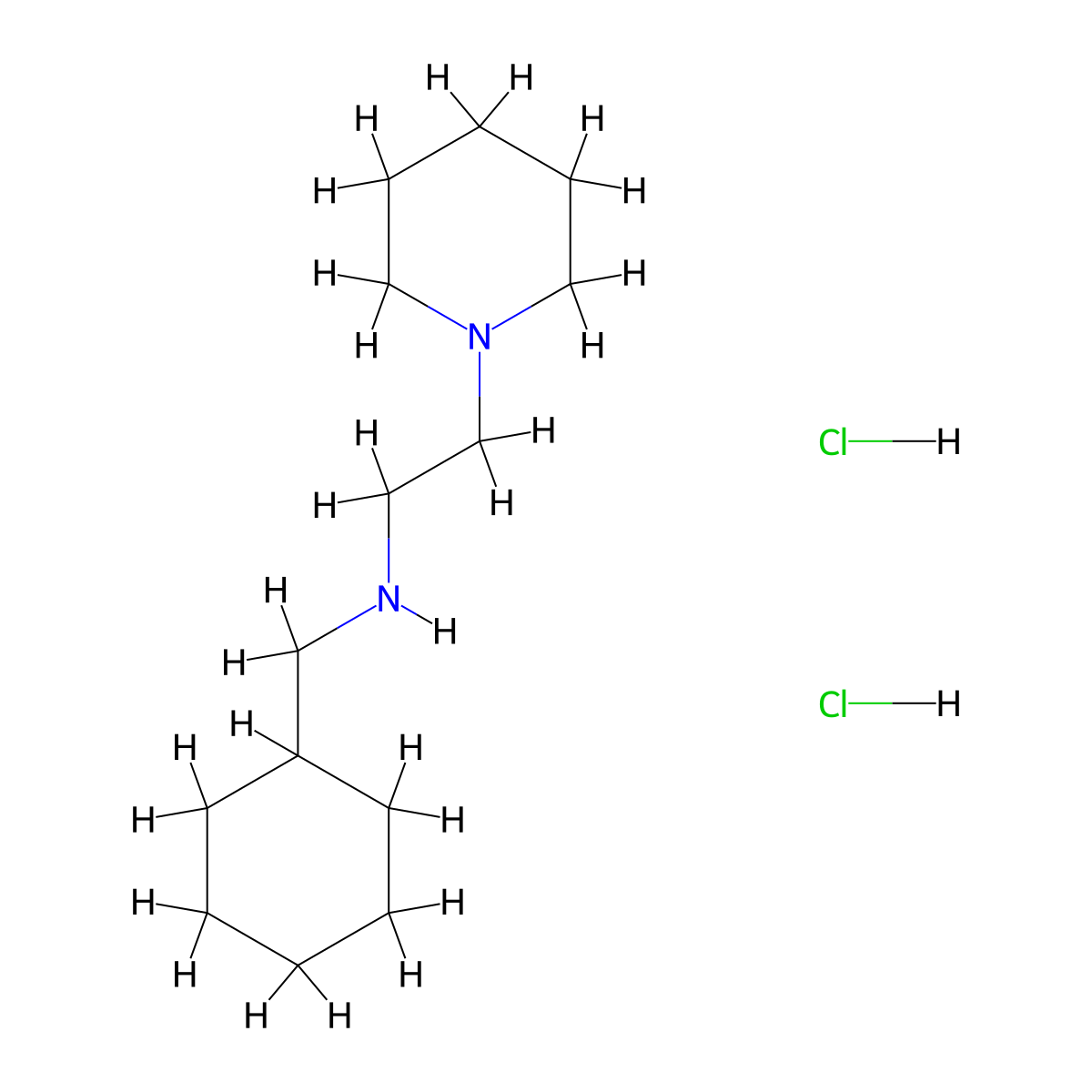 (Cyclohexylmethyl)(2-(piperidin-1-yl)ethyl)amine dihydrochloride molecular structure, CAS 2567497-93-0