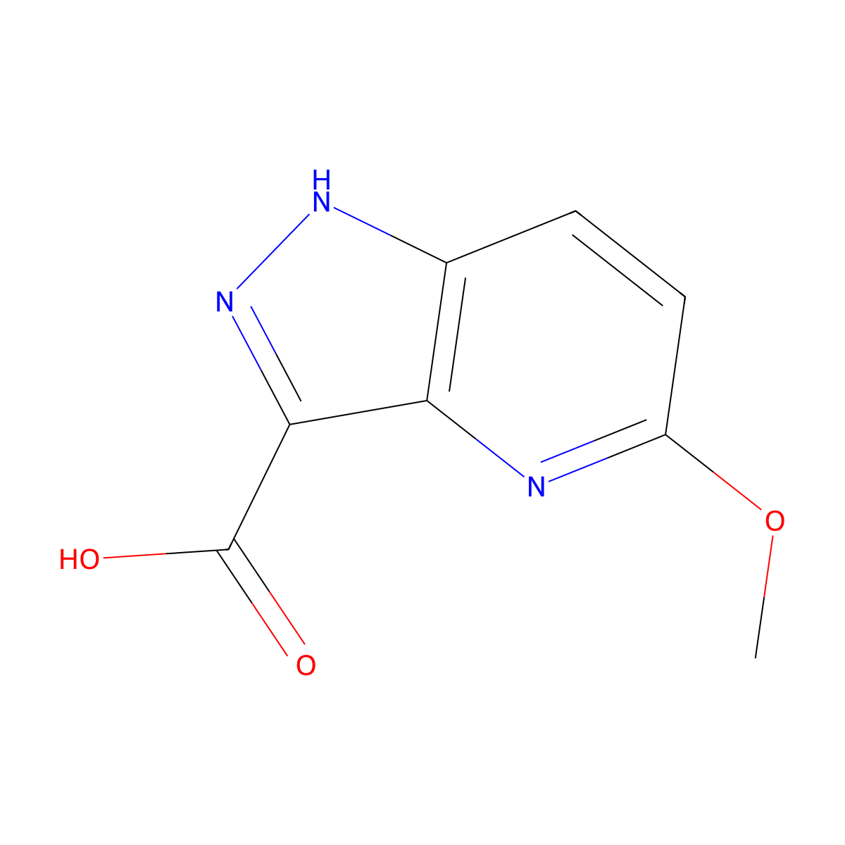 5-methoxy-1H-pyrazolo[4,3-b]pyridine-3-carboxylic acid molecular structure, CAS 2567498-02-4