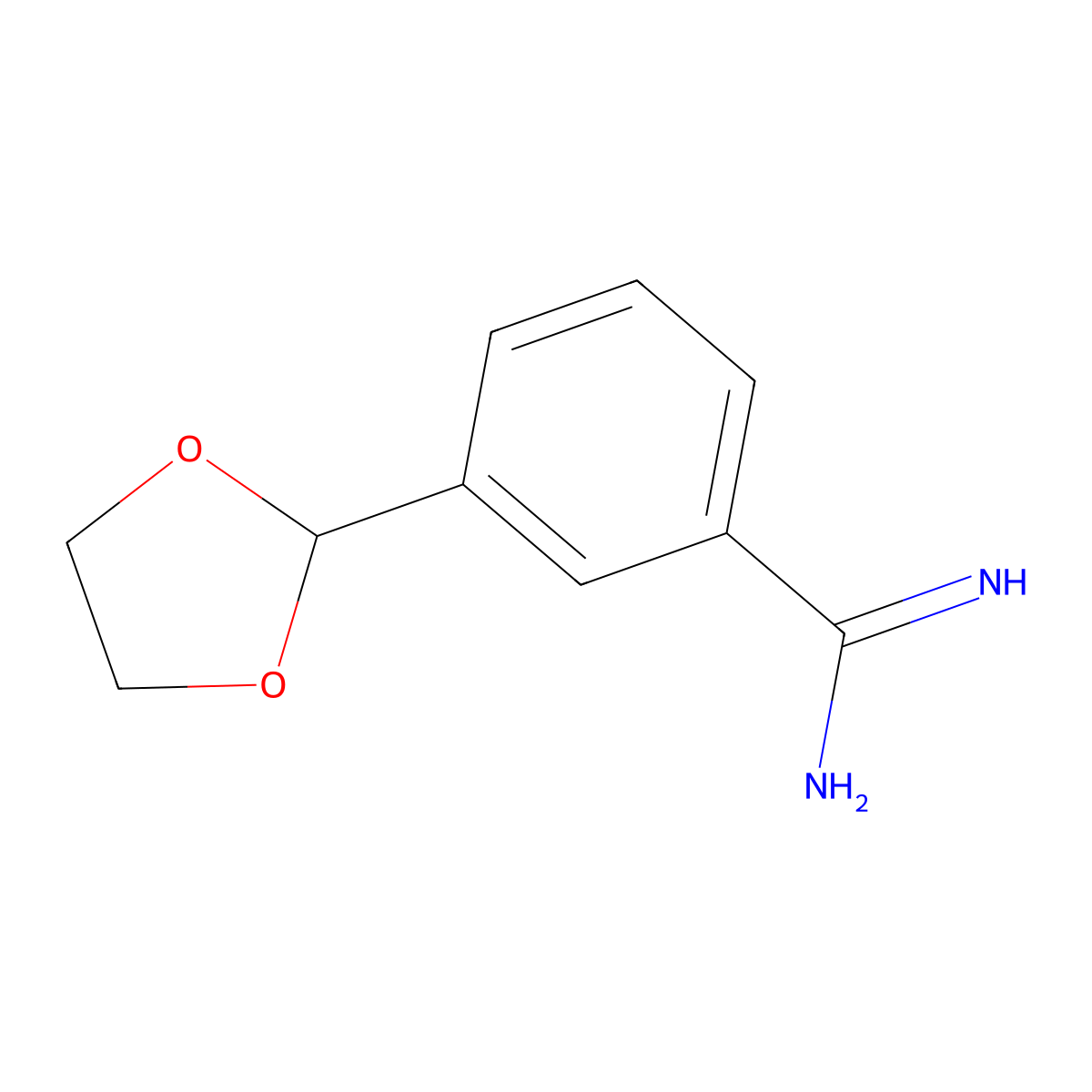 3-(1,3-Dioxolan-2-yl)benzene-1-carboximidamide molecular structure, CAS 2567498-04-6