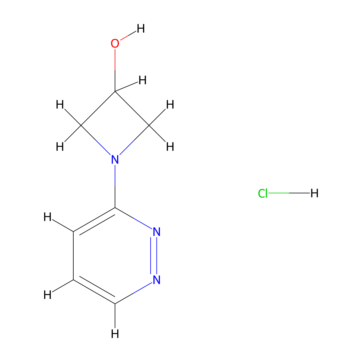 1-(Pyridazin-3-yl)azetidin-3-ol hydrochloride molecular structure, CAS 2567498-16-0