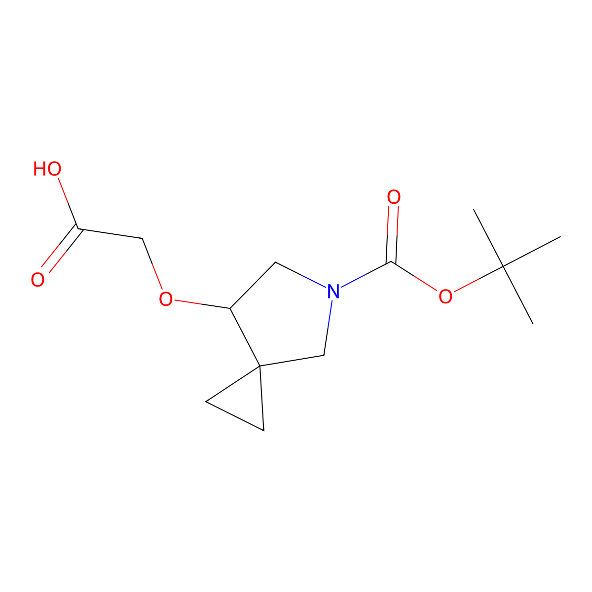 2-({5-[(Tert-butoxy)carbonyl]-5-azaspiro[2.4]heptan-7-yl}oxy)acetic acid molecular structure, CAS 2567498-22-8