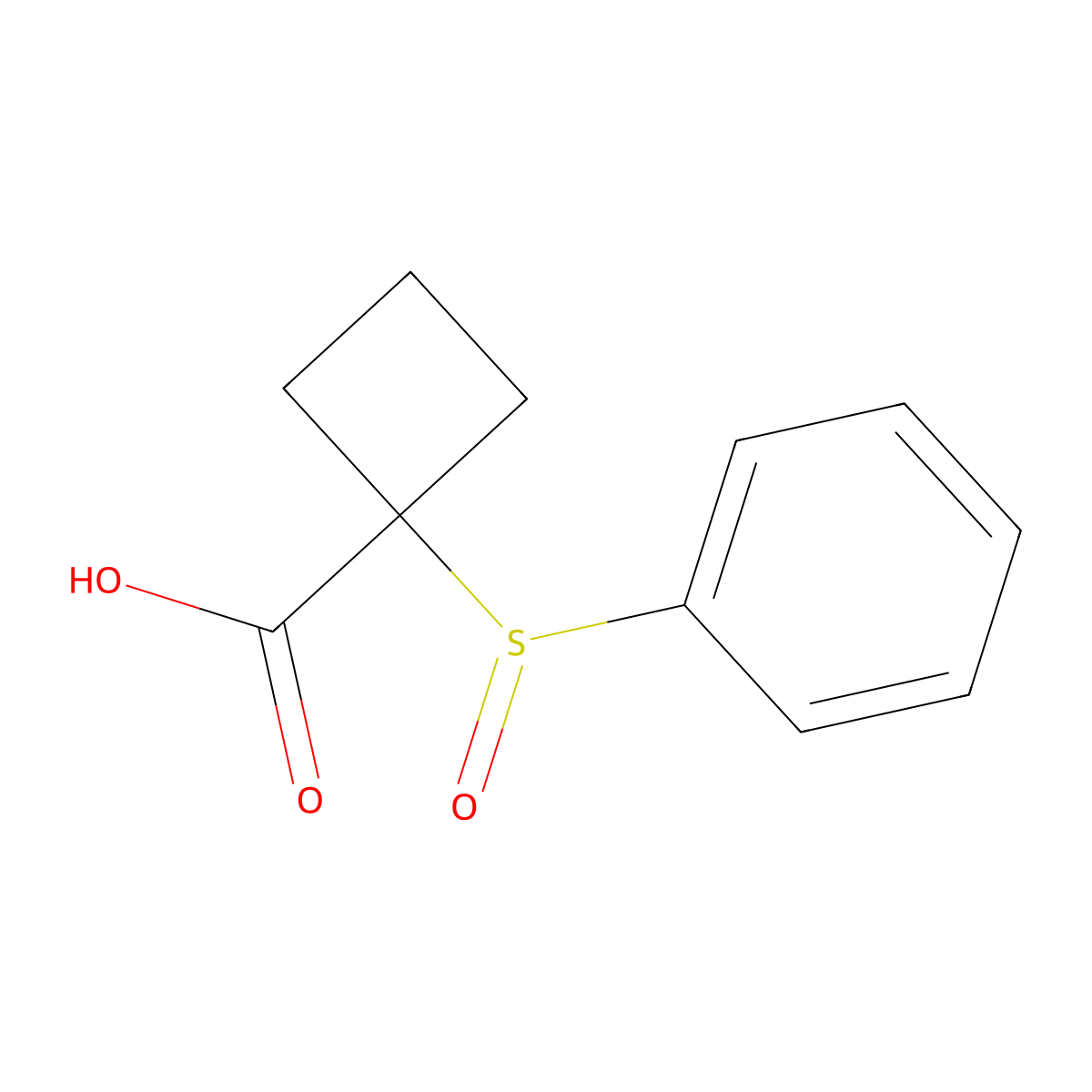 1-(Benzenesulfinyl)cyclobutane-1-carboxylic acid molecular structure, CAS 2567498-30-8
