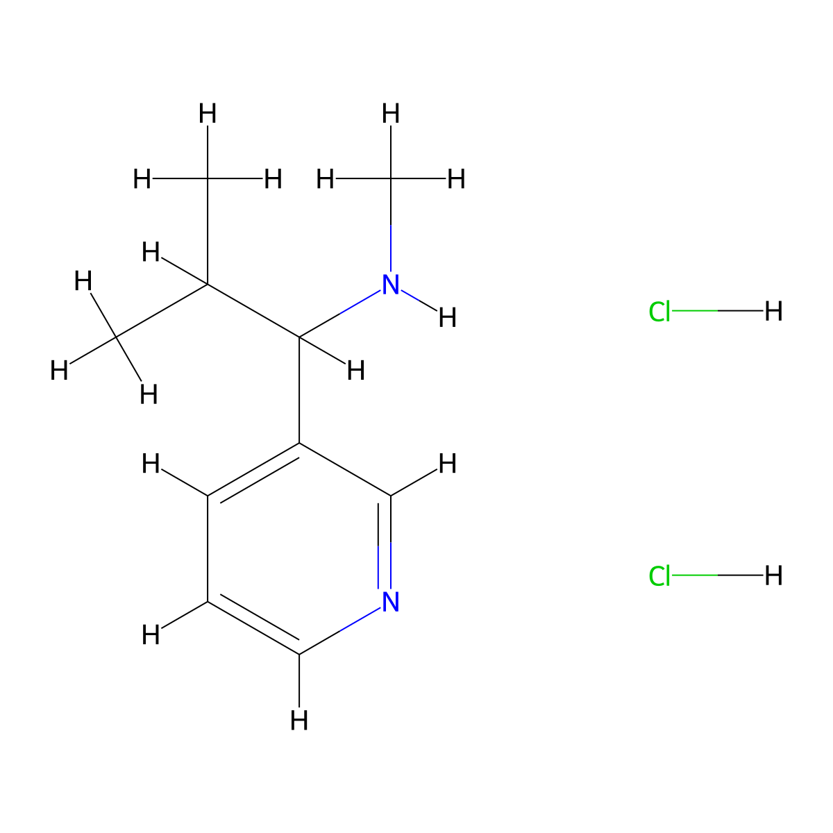 Methyl[2-methyl-1-(pyridin-3-yl)propyl]amine dihydrochloride molecular structure, CAS 2567498-38-6