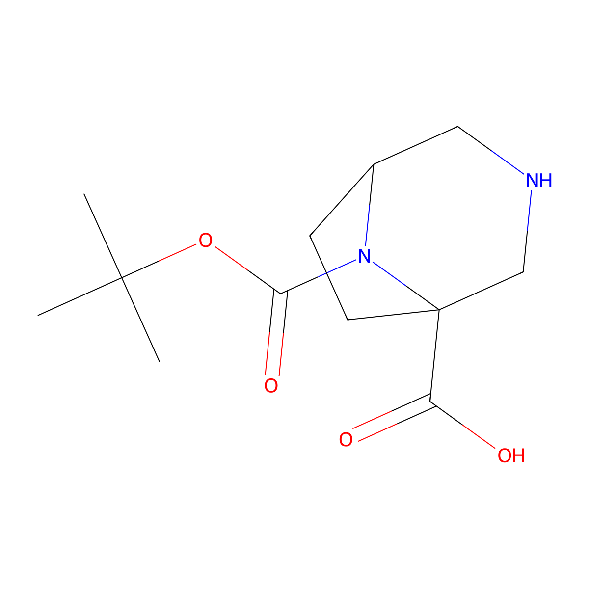 8-(Tert-butoxycarbonyl)-3,8-diazabicyclo[3.2.1]octane-1-carboxylic acid molecular structure, CAS 2567498-50-2