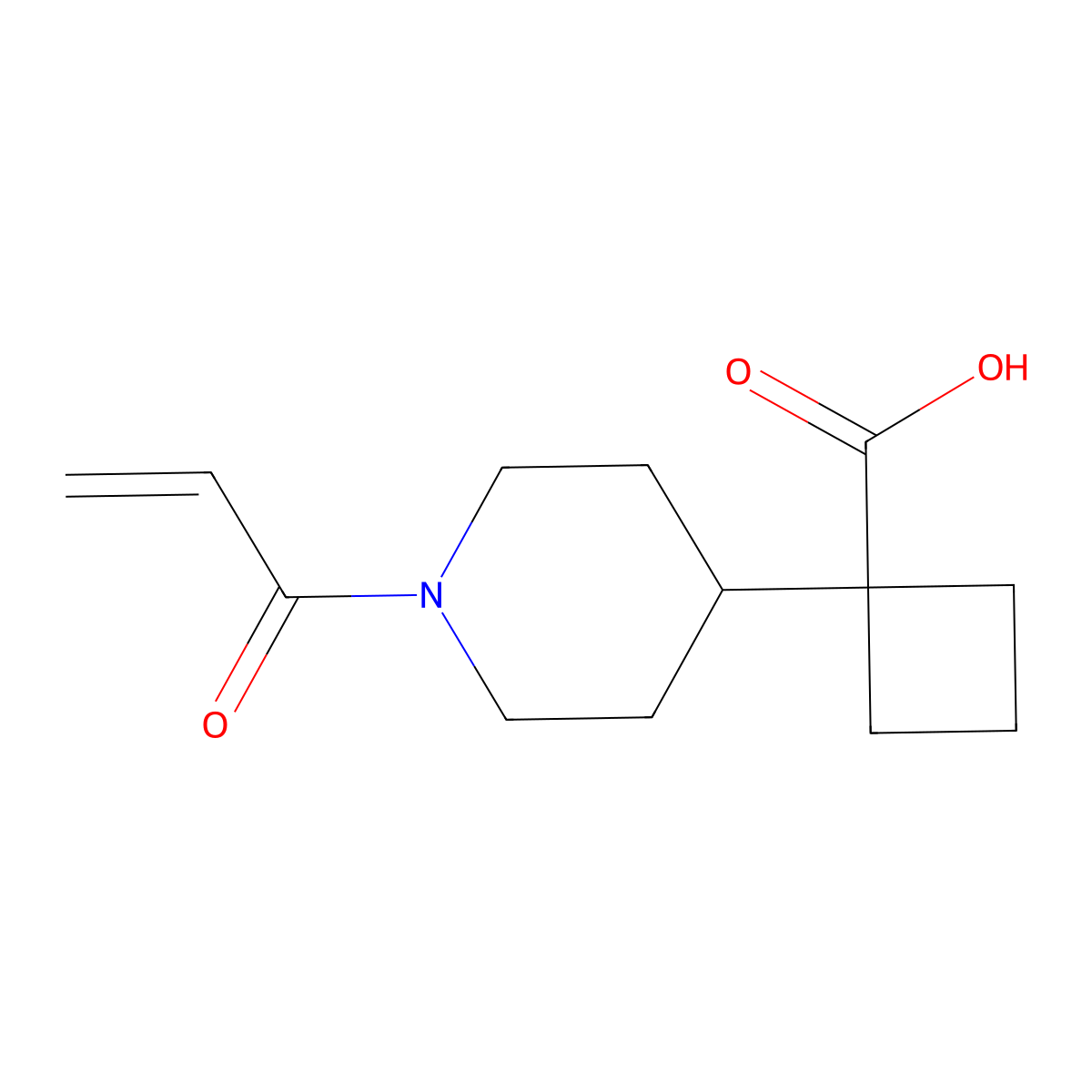 1-(1-Prop-2-enoylpiperidin-4-yl)cyclobutane-1-carboxylic acid molecular structure, CAS 2567498-51-3