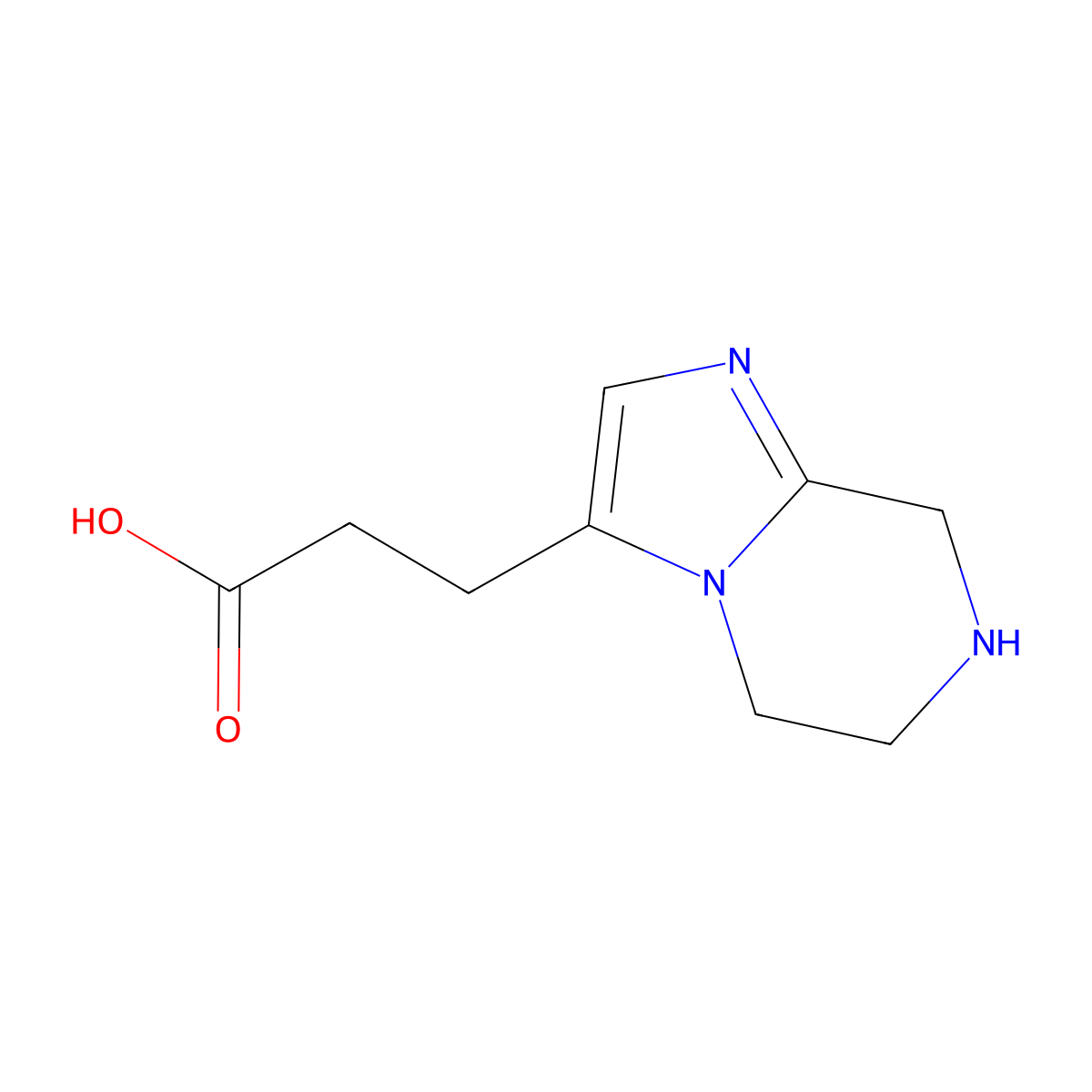 3-{5H,6H,7H,8H-imidazo[1,2-a]pyrazin-3-yl}propanoic acid molecular structure, CAS 2567498-53-5