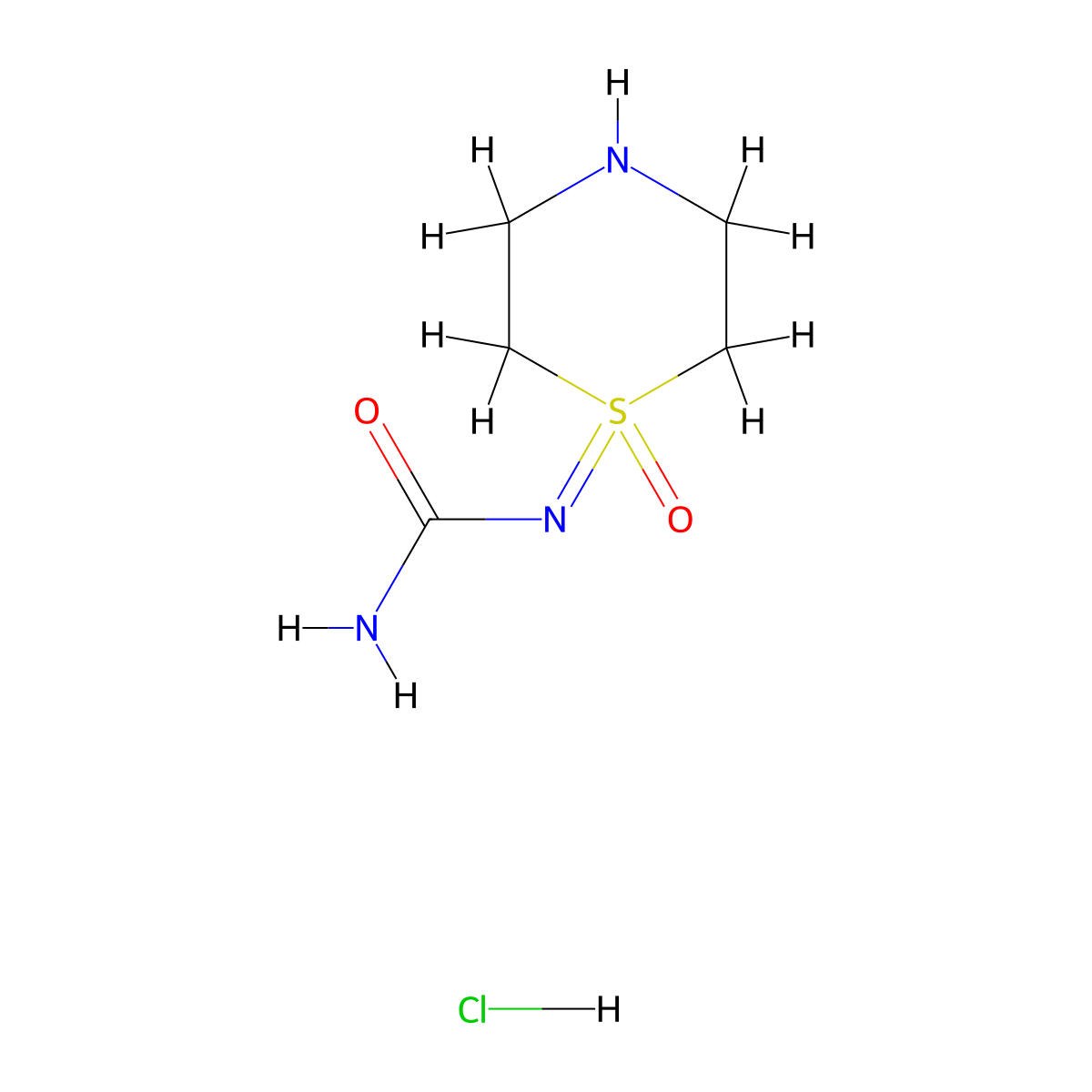 (1-Oxo-1lambda6-thiomorpholin-1-ylidene)ureahydrochloride molecular structure, CAS 2567498-57-9