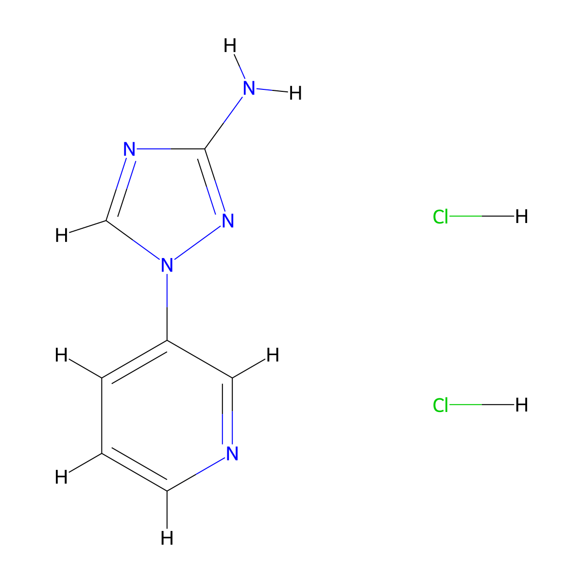 1-(pyridin-3-yl)-1H-1,2,4-triazol-3-amine dihydrochloride molecular structure, CAS 2567498-59-1