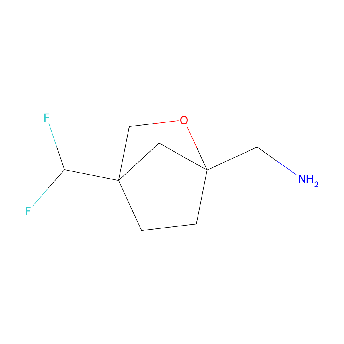 1-[4-(Difluoromethyl)-2-oxabicyclo[2.2.1]heptan-1-yl]methanamine molecular structure, CAS 2567498-62-6