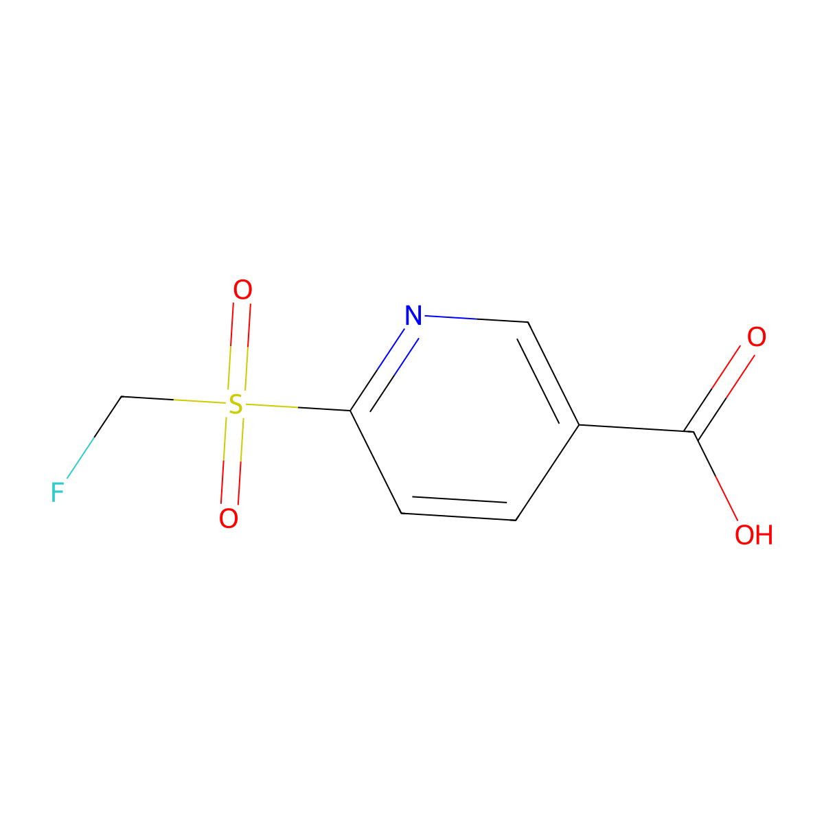 6-Fluoromethanesulfonylpyridine-3-carboxylicacid molecular structure, CAS 2567498-64-8