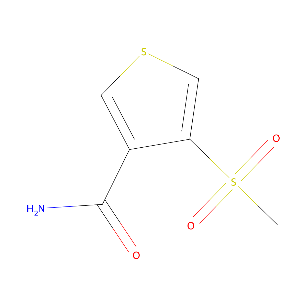 4-Methanesulfonylthiophene-3-carboxamide molecular structure, CAS 2567498-68-2