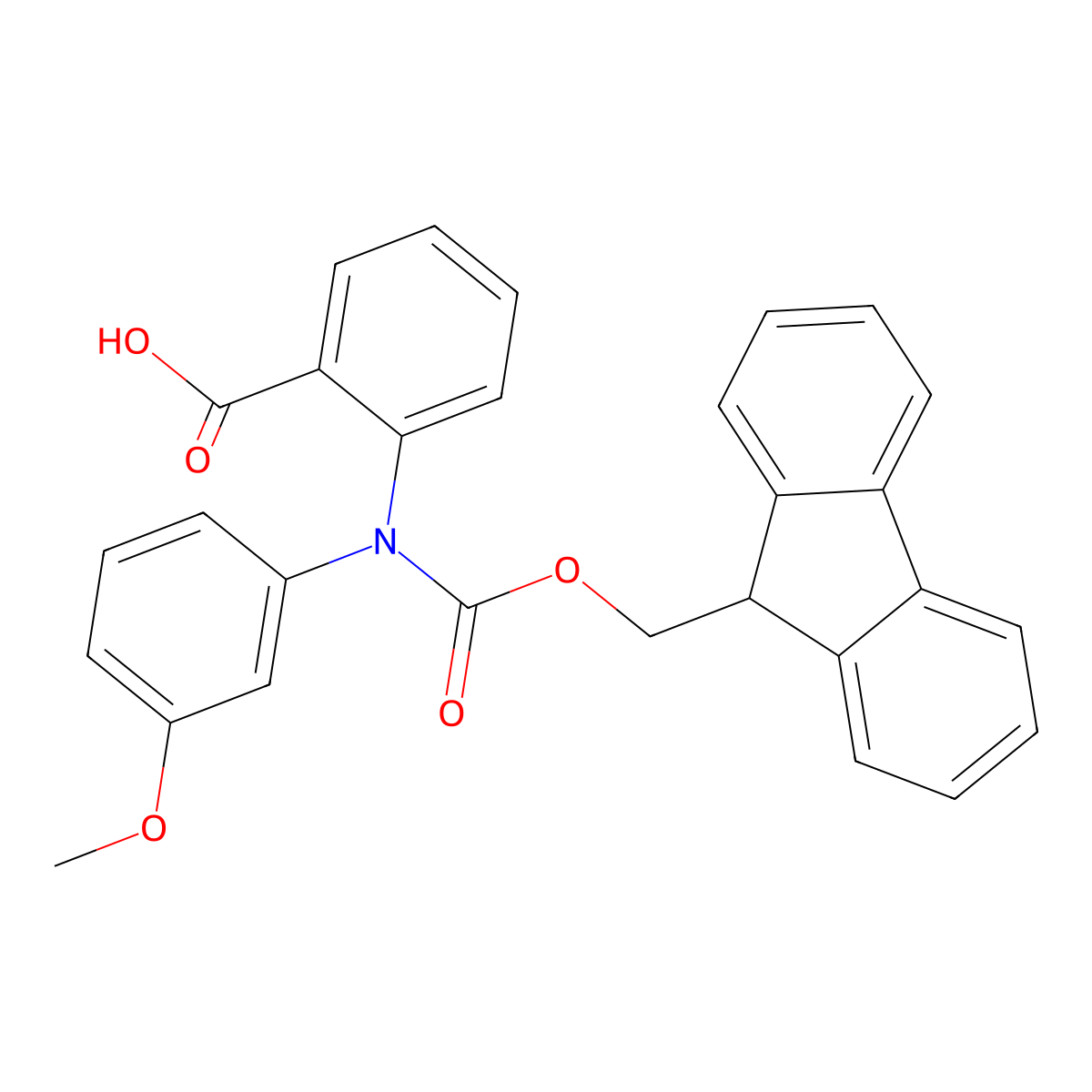 2-({[(9H-fluoren-9-yl)methoxy]carbonyl}(3-methoxyphenyl)amino)benzoic acid molecular structure, CAS 2567498-70-6