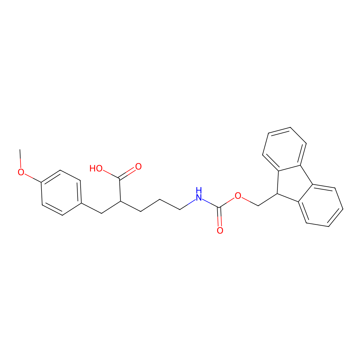 5-({[(9H-fluoren-9-yl)methoxy]carbonyl}amino)-2-[(4-methoxyphenyl)methyl]pentanoic acid molecular structure, CAS 2567498-71-7