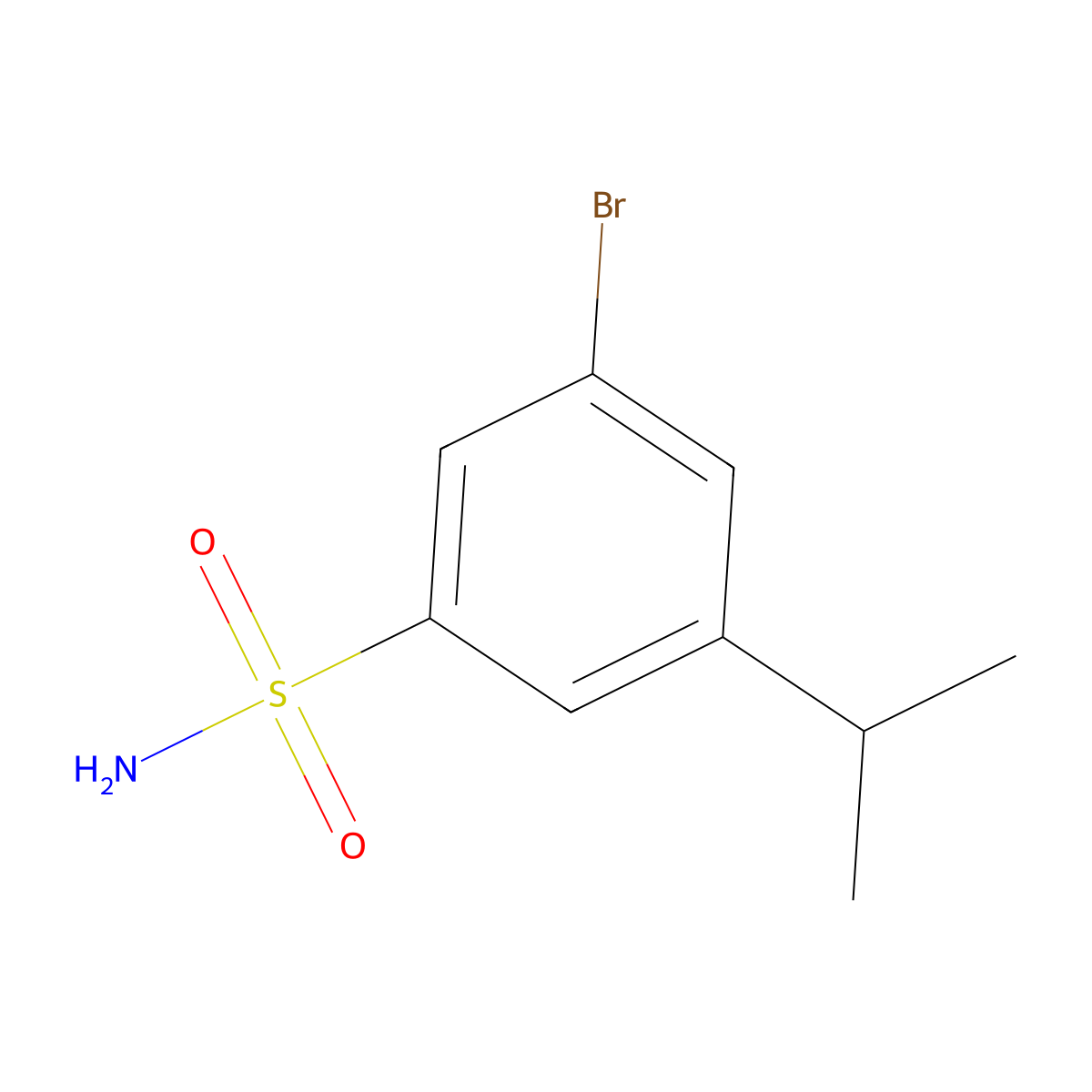 3-Bromo-5-(propan-2-yl)benzene-1-sulfonamide molecular structure, CAS 2567498-74-0